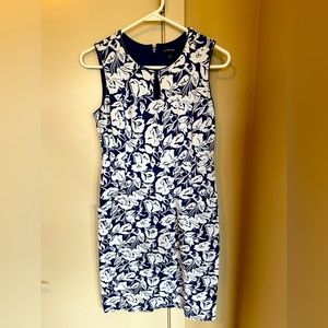 Lands End Blue and White Floral Dress Size 4